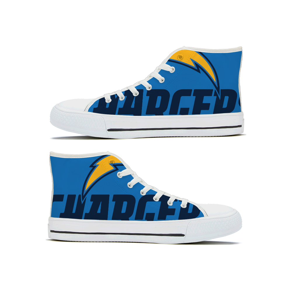 Women's Los Angeles Chargers High Top Canvas Sneakers 003